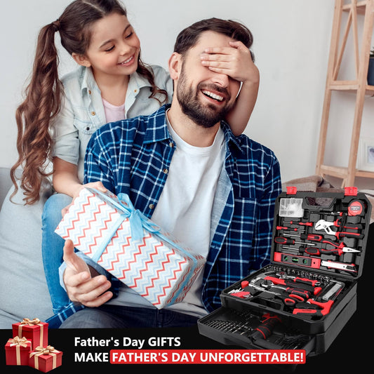 276-Piece Tool Set Kit - Tool Kit with 12V Cordless Power Drill Driver Toolbox Storage Case with Drawer, Drill Set Perfect for Homeowner, Diyer, Handyman, Fathers Day Gift