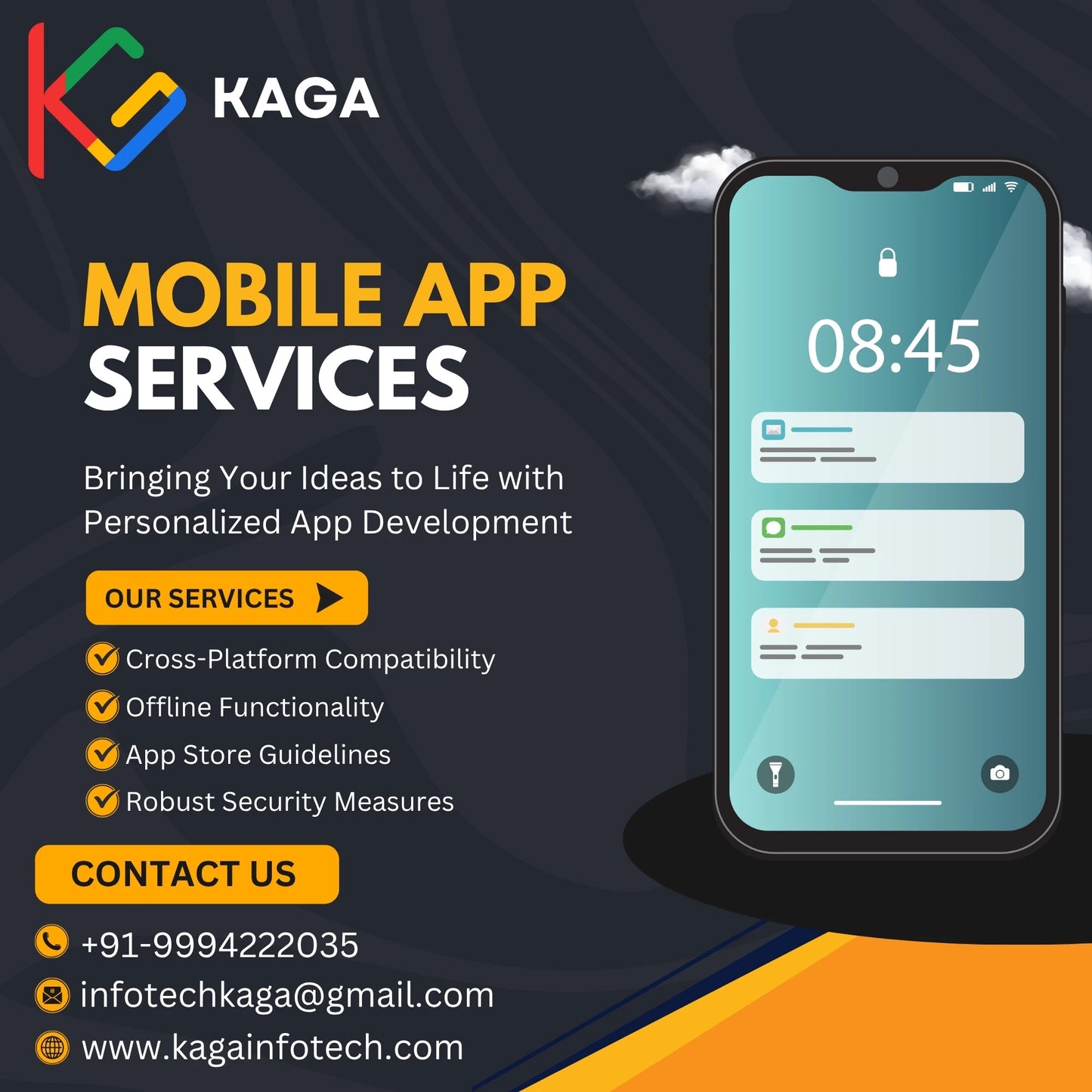 Cloud-Driven Enterprise App Development Software for Web Mobile Android Stock Available Model App074 Kagasri Infotech Private