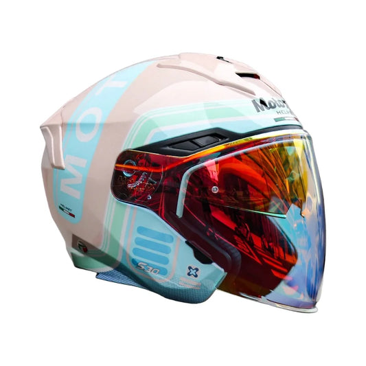 Motorax S30 Dual Visor Half Helmet Summer Riding Safety Helmet for Men and Women