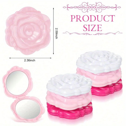 Portable and foldable rose flower makeup mirror,wedding party gifts,stylish mirrors for both women and girls.