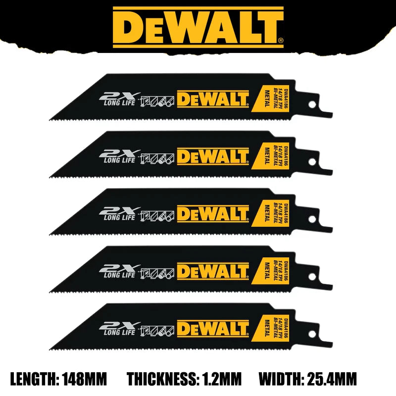 DEWALT Original Bi-Metal Reciprocating Saw Blades Sturdy Durable Tools Accessories DW4808 DW4802 DW4812 DW4813 DWA4186