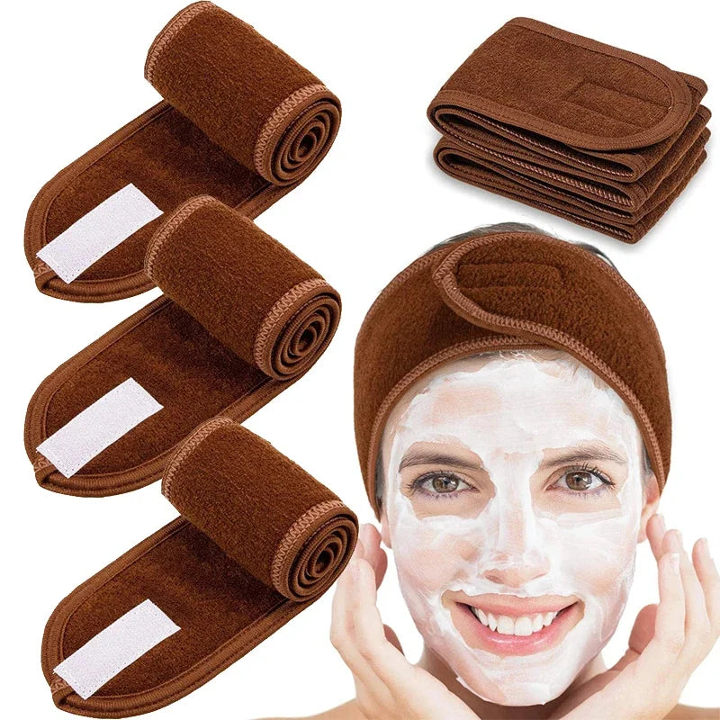 Fashion Women Wide Hairband Adjustable Makeup Wash Face Toweling Hair Wrap Headbands Face Washing Yoga Hair Make Up Accessories
