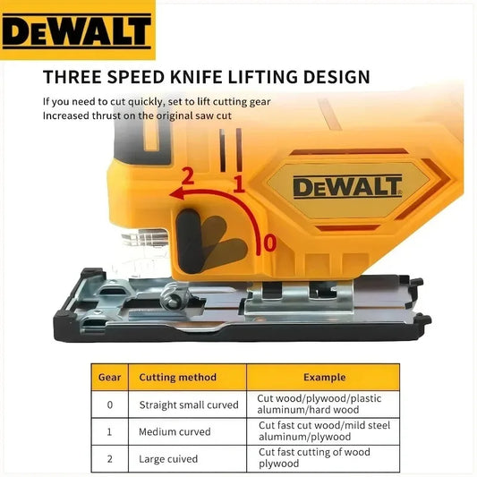 Dewalt 3000RPM Brushless Curve Saw Cordless Electric Jig Saw Portable Multifunction Adjustable Woodworking Power Tool