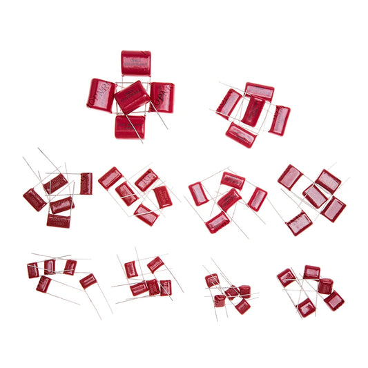 KIT 50PC=10value*5PCS Metallized Polyester Film Capacitors CBB Assortment Kit 400V 10nF ~ 3.3UF igmopnrq