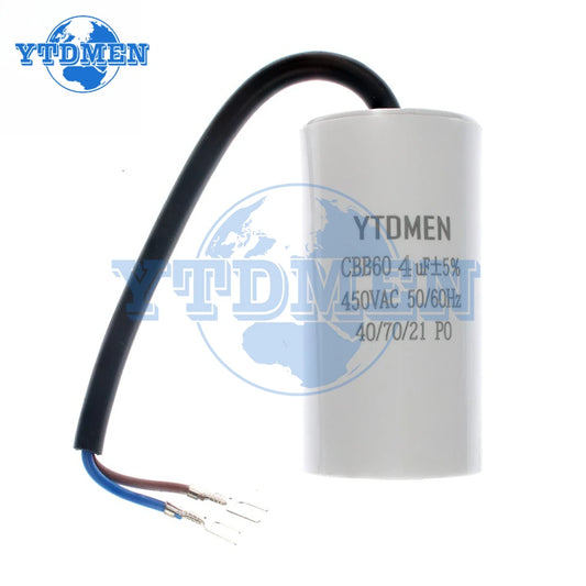 CBB60 Capacitor 450V AC Motor Run Capacitors 4UF 6UF 8UF 10UF 12UF 18UF 20UF 30UF 40UF 50UF 60UF for Washing Machine, Water Pump