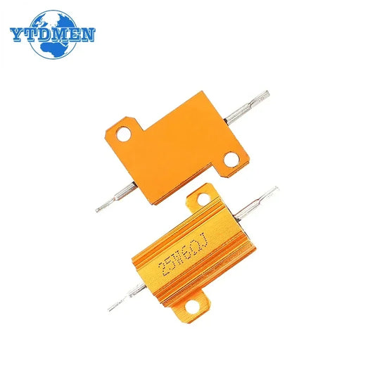 2PCS 100W 50W 25W 10W Aluminum Power Resistor 0.1~1Kohm Metal Shell Case Wirewound Resistance Load Resistors 4ohm 6ohm 8ohm