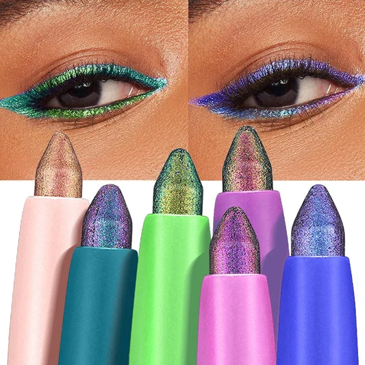 Pearlescent Aurora Purple Eyeliner Pen Chameleon Metallic Eye Liner Shiny Eyeshadow Lying Silkworm Green Blue Makeup Pigment