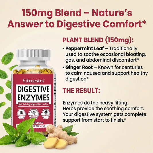 Digestive Enzyme Supplement Capsules – Promote Digestive Health, Support Gut Health, Suitable for Both Men and Women
