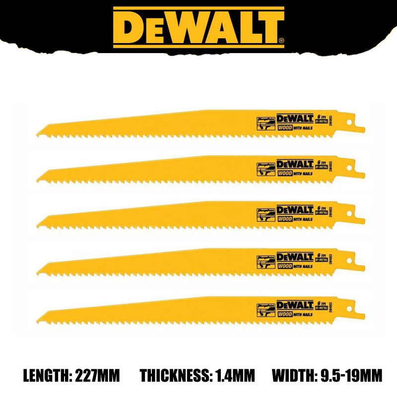 DEWALT Original Bi-Metal Reciprocating Saw Blades Sturdy Durable Tools Accessories DW4808 DW4802 DW4812 DW4813 DWA4186