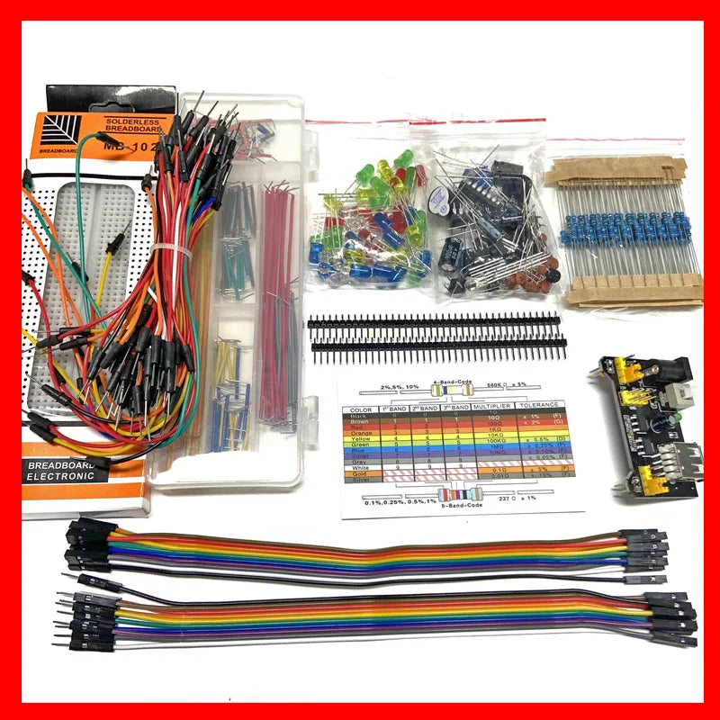 Electronic Components Electrolytic Capacitor Resistor, LED 830 Hole Breadboard Kit, UNO R Component Pack, Beginner Start
