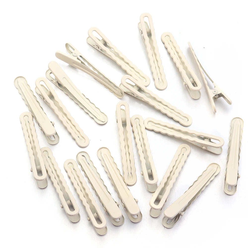 50pcs 6cm Candy Colored Hair Clips Women Girls Metal Hairpins Hollow Bangs Side Clip for Makeup Hair Styling Hairgrip Wholesale