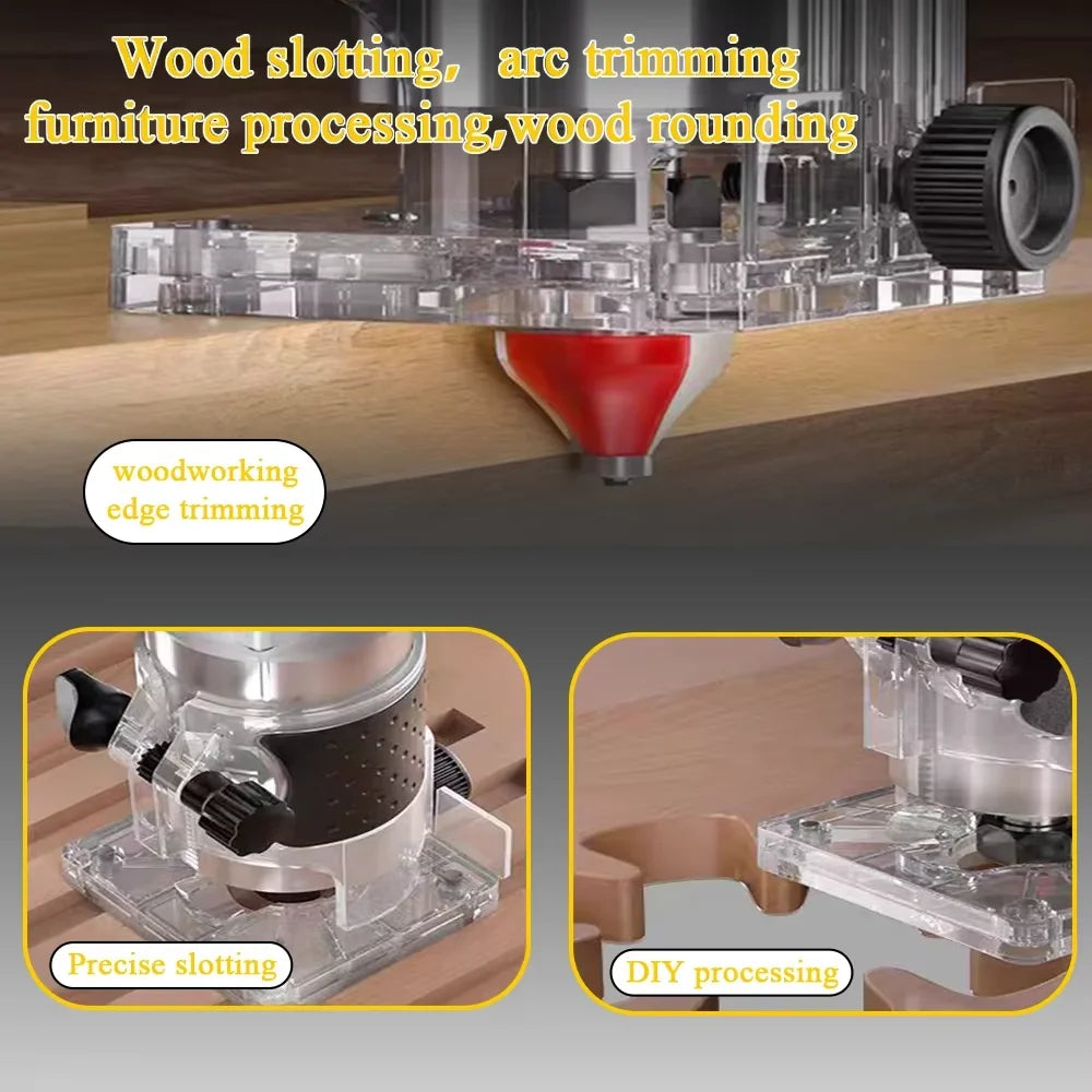 Electric Trimmer Brushless Woodworking Trimming Router Milling Engraving Slotting Tools Fit Dewalt 18V Battery Pin