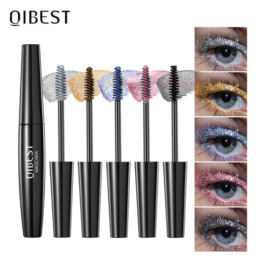 Glitter Diamond Mascara Waterproof Smudge-Proof Volumizing Lengthening Sparkling Snowflake Flake Clump-Free Lasting Party Makeup