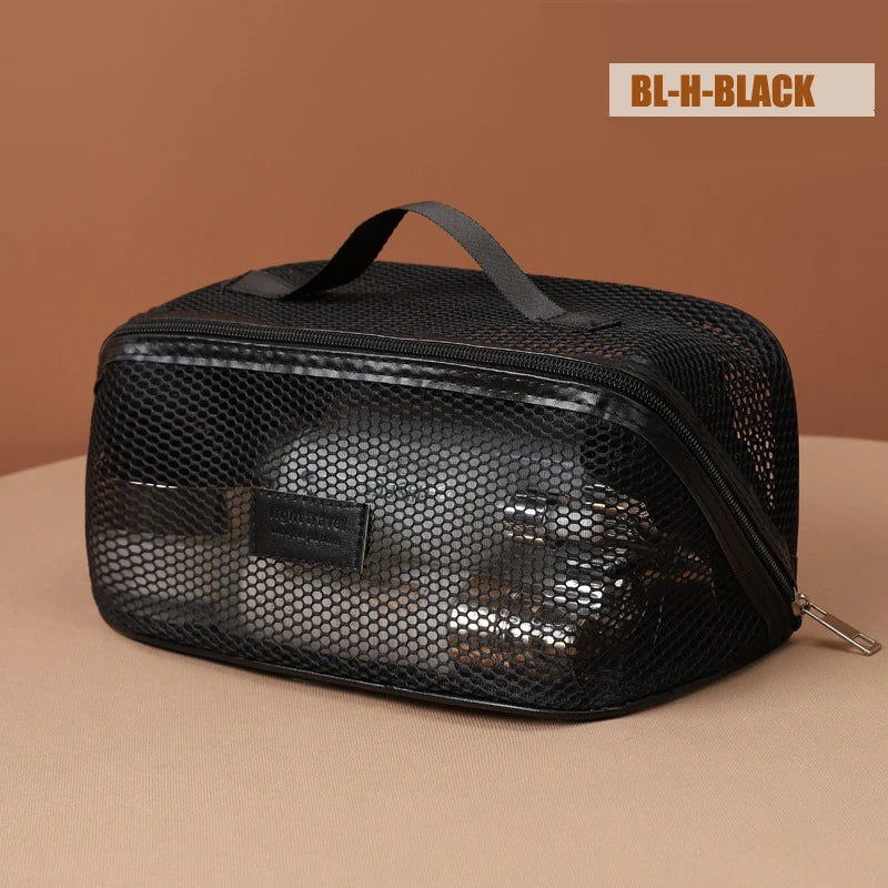 Multi-Functional Mesh Makeup Bag Pouch Large Capacity Portable Storage Case Travel Toiletry Bags Cosmetic Bag