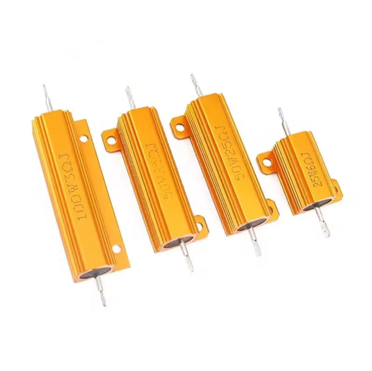 2PCS/lot 10W 25W 50W 100W Aluminum Power Resistor 0.1~1Kohm Metal Shell Case Wirewound Resistance Load Resistors 4ohm 6ohm 8ohm