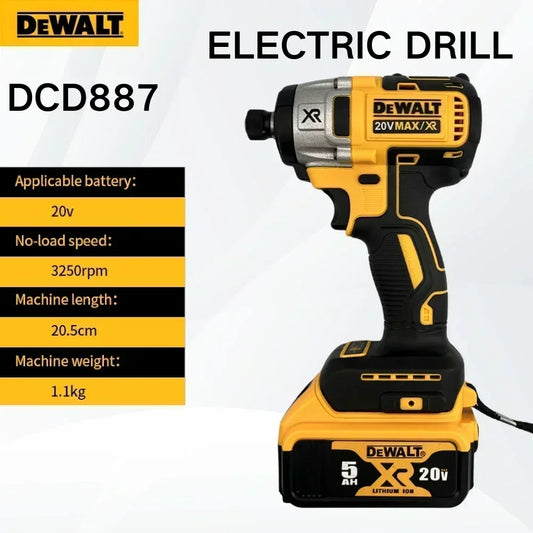 Dewalt DCD887 Electric Impact Driver Drill 18V 20V Battery Speed Brushless Motor Electric Screwdriver For Power Tools