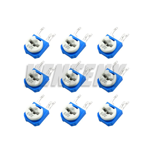 65PCS Trimmer Potentiometers 1K 5K 10K 20K 50K 100K 500K 1M Potentiometer RM063 Adjustable Resistance 100R~1M Variable Resistors