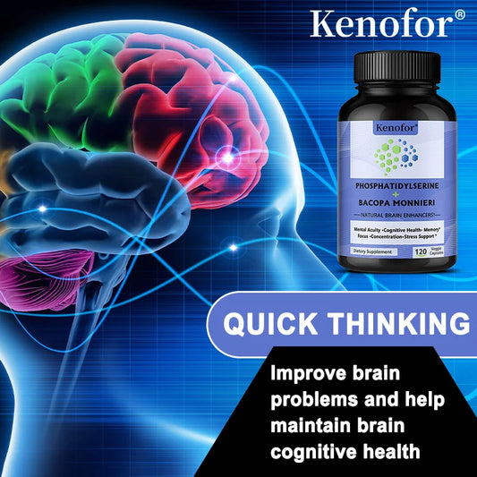 Phosphatidylserine Supplement, with Bacopa Monnieri, Brain Supplement, Supports Healthy Thinking, Memory, Creativity