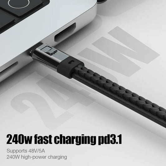 Portable Keychain USB C Charger Cable Short 240W 5A Fast Charging Cord Type C Short Charging Cable for Phone MacBook Android