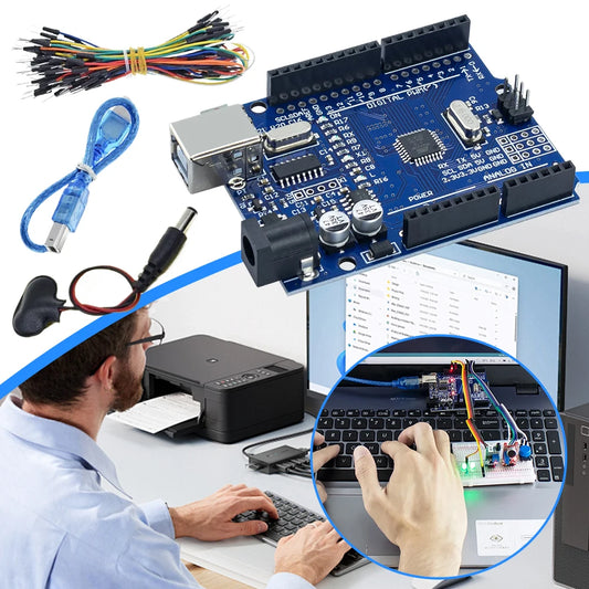Basic Starter Kit with Breadboard Sensor Modules Resistance Educational Programming Kit Electronic DIY Kit for Arduino UNO R3