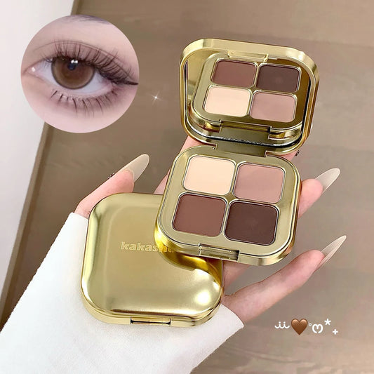 KAKASHOW 4 Colors Eyeshadow Palette Matte Shimmer Pearlescent Glitter Eye Shadow Long Lasting Easy To Color Eyes Makeup Palette
