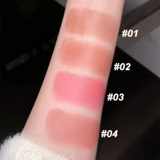 Double Head Powder Blusher Stick, Multi-use Cream Blush Stick with Sponge Tip, Long-lasting Natural Cheek Tint, Portable Makeup