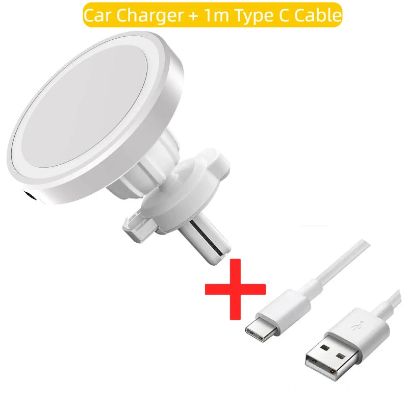 HOMEFISH Magnetic Car Wireless Charger Stand Mobile Phone Chargers Holder For Phone Pad Watch Earphones Fast Charging Station