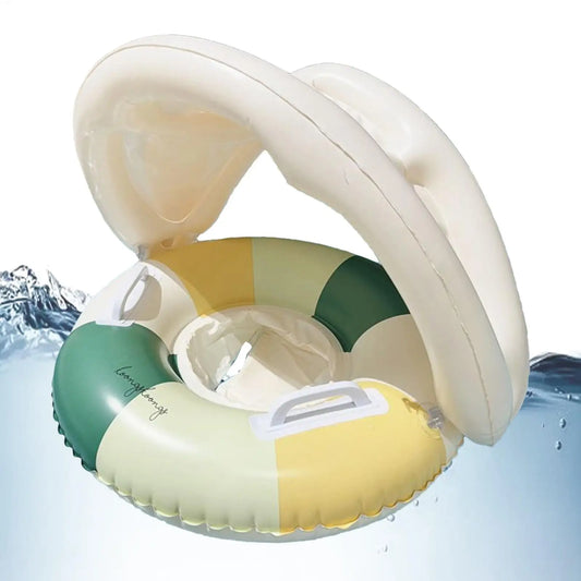 Children Swimming Float Circle with Sunshade Sun Canopy PVC Inflatable Swimming Float Baby Pool Floats For Beach Bath Pool