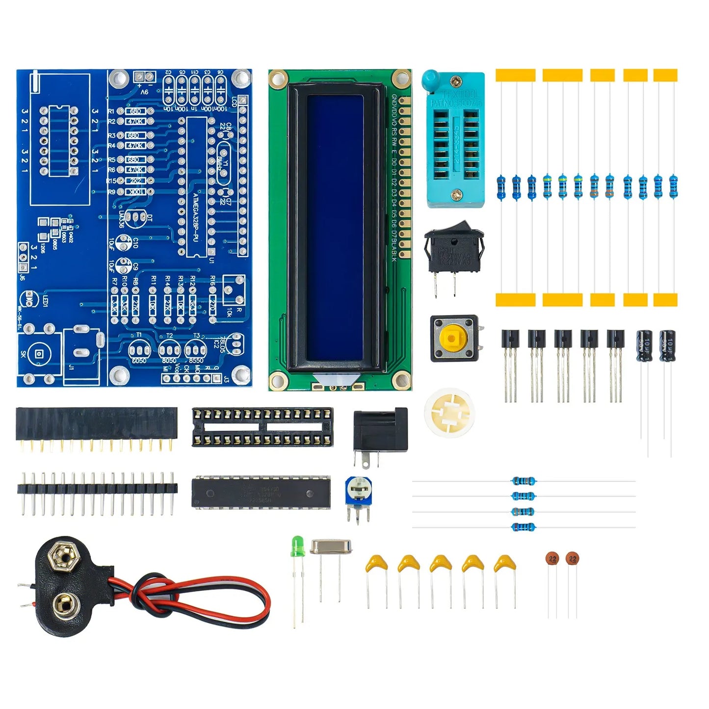 Transistor Tester Kit Resistance Capacitance Triode Electronic Measurement Replaces Multimeter DIY Assembly Parts