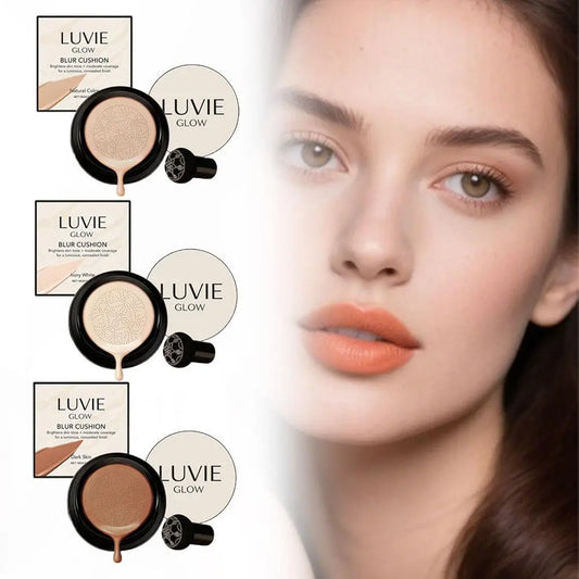 LUVIE GLOW Mushroom Head Air Cushion BB Cream Foundation Cream Face Concealer Moisturizing Waterproof Magic Foundation Makeup