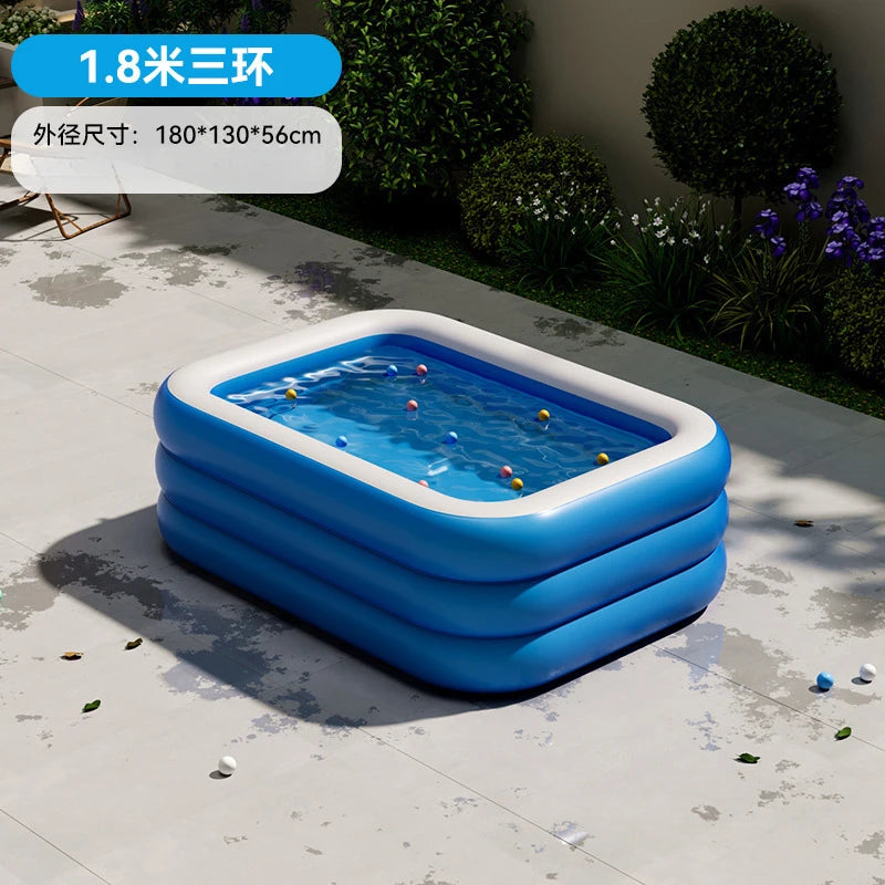 Kiddie Swimming Pool Extra Large Family-Inflatable Family Lounge Above Ground Swim Center Large Perfect for Summer Outdoor.