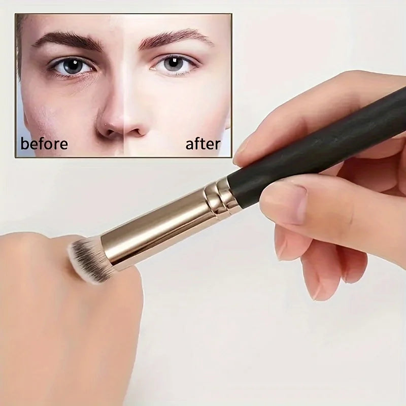 1pc Concealer Brush, Premium Nose Contour Kabuki Blusher Brushes, Flawless Under Eye Dense Face Makeup Brush for Blending Liquid
