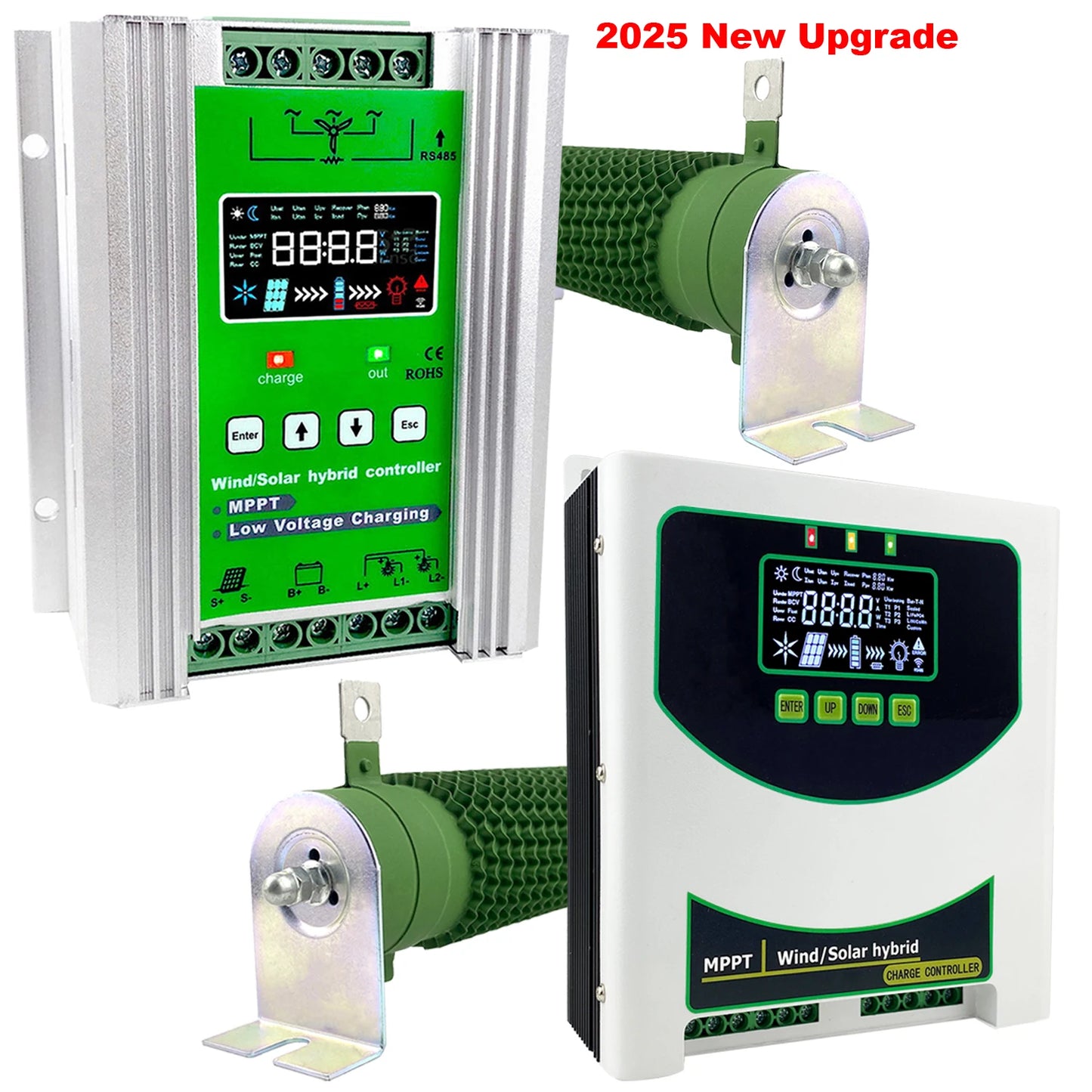 MARS ENERGY 4000W 12V 24V 48V MPPT Upgraded Hybrid Solar Controller Wind Turbine With Built WiFi Lifepo4 Full Battery Display