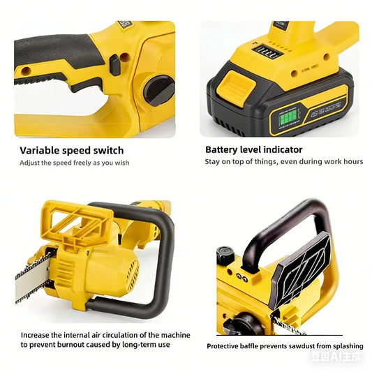 Dewalt Brushless Logging Chainsaw, Cordless Design with Automatic Oiler for Tree Cutting and Wood Trimming For 20V Battery
