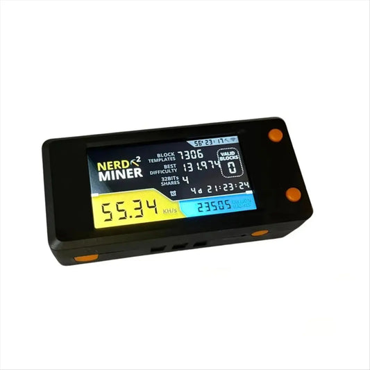 AT29 Sale NerdMiner V2 78kh/S Hashrate Bitcoin Nerd Miner BTC Lottery Miner Solo Btc Crypto Miner Mining Machine with Display