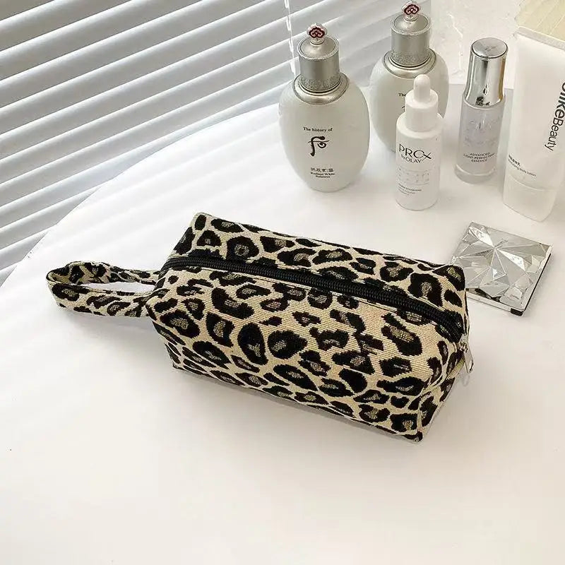 Leopard Print Makeup Bags Pillow Pen Bag High Quality WOMEN'S Large Capacity Pillow Bag Portable Storage Handbag Free Shipping