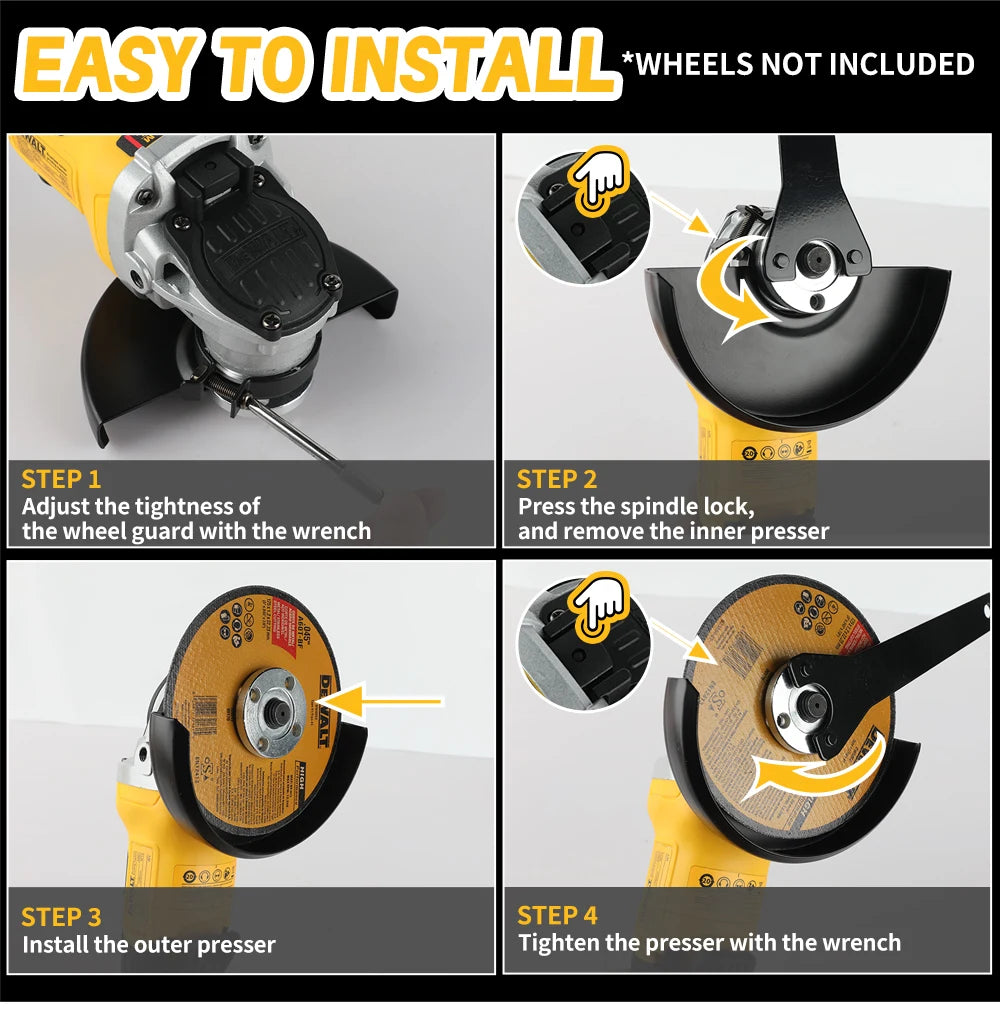 DEWALT 20V Cordless Brushless Angle Grinder,125mm 10000rpm 680W, Safety Lock & Dust Exhaust for Metal Wood Tile Cutting Grinding