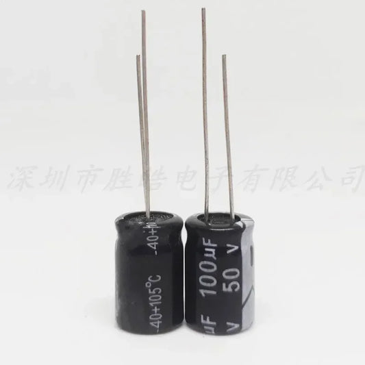 (50PCS) 50V100UF Volume:8x12mm High Quality 50V100UF Aluminum Electrolytic Capacitors