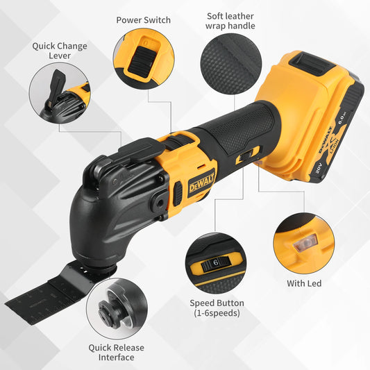 DEWALT Multi Tool 20V Battery Electric Saw Trimmer Oscillating Tool For Cutting Scraping Sanding Power Tool