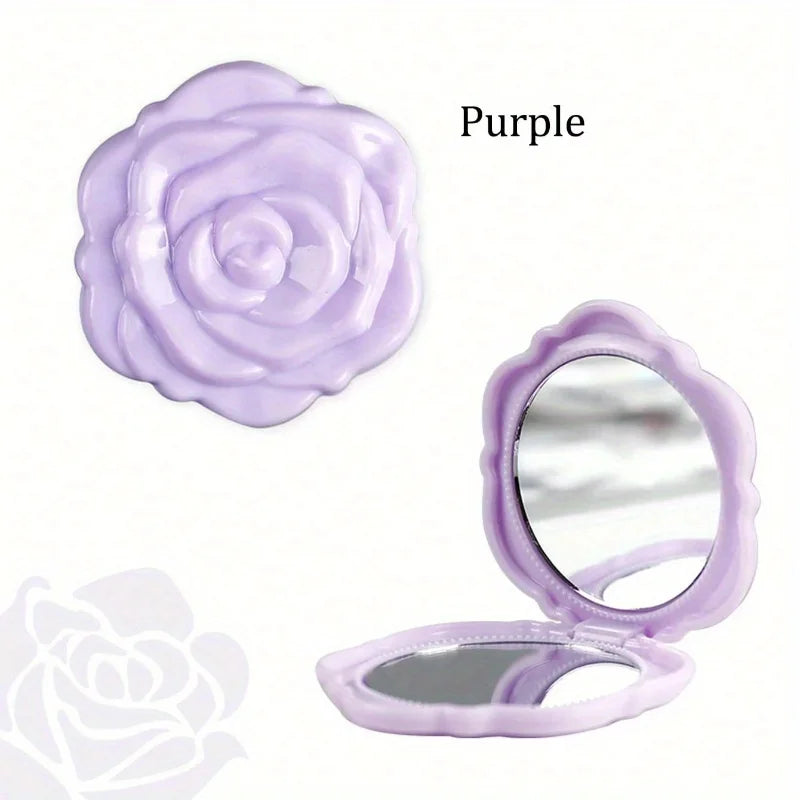 Portable and foldable rose flower makeup mirror,wedding party gifts,stylish mirrors for both women and girls.