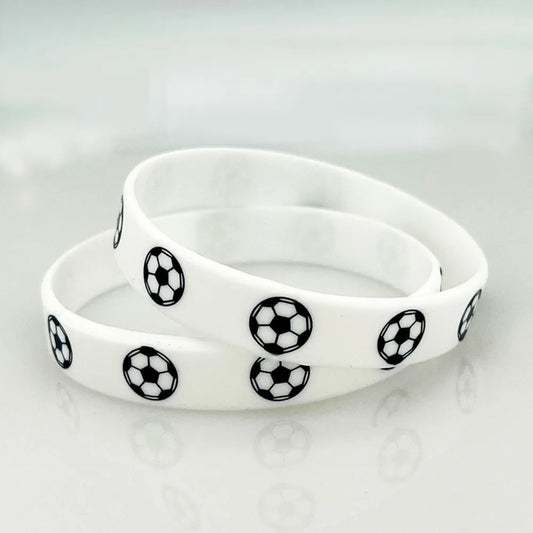 2pcs Printing Sports Soccer Silicone Bracelets Euro 2024 Elastic Souvenir Sports Theme Bracelet Hand Circle