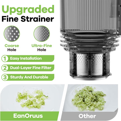 Cold Press Juicer, 5.8" Wide Feed Chute Juice Extractor Machine with 400W, High Juice Yield, Slow Masticating Juicer for Whole Vegetables & Fruits, Silver