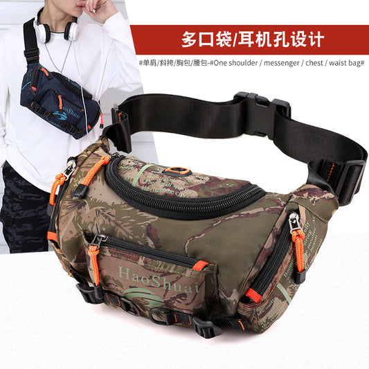 New Multifunctional Outdoor Waist Bag Sports Men's Shoulder Crossbody Bag Waterproof Chest Bag Cycling Climbing Large Capacity Waist Bag