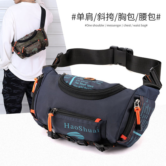 New Multifunctional Outdoor Waist Bag Sports Men's Shoulder Crossbody Bag Waterproof Chest Bag Cycling Climbing Large Capacity Waist Bag