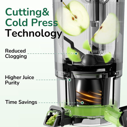C16 Cold Press Juicer, 6" Extra Wide Feed Chute, 3-IN-1 Strainers (Juice & Sorbet & Nut Milk), Powerful AC Brushless Motor, Self Precut System, Juicer Machines with Bpa-Free (Space Gray)