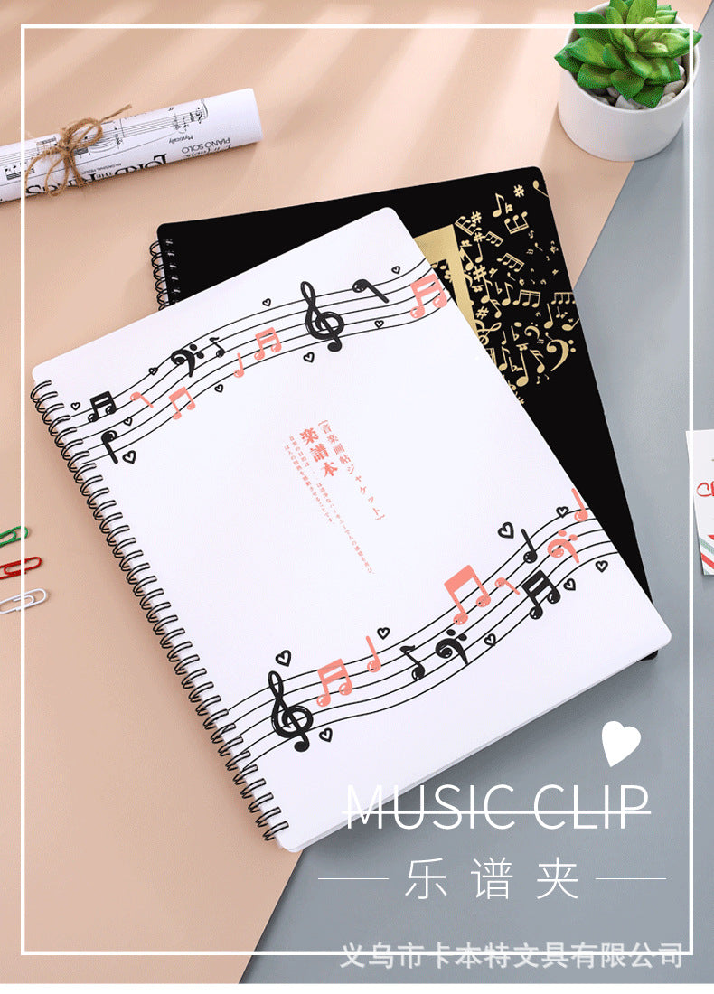 A4 New Information Booklet Loose-Leaf Transparent Insert Bag Music Score Folder Piano Music Score Folder Student Picture Folder Storage Book