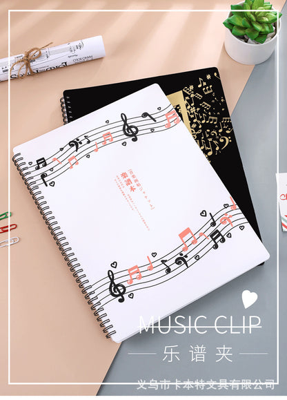A4 New Information Booklet Loose-Leaf Transparent Insert Bag Music Score Folder Piano Music Score Folder Student Picture Folder Storage Book