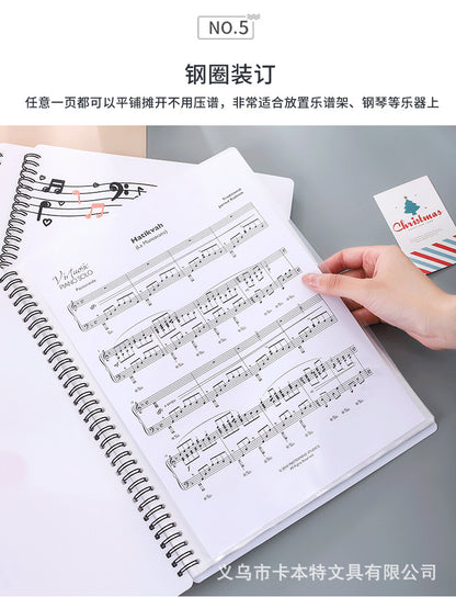 A4 New Information Booklet Loose-Leaf Transparent Insert Bag Music Score Folder Piano Music Score Folder Student Picture Folder Storage Book