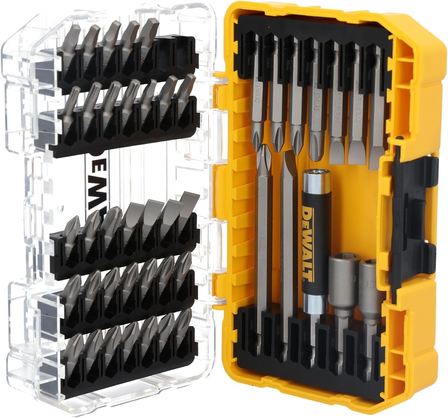 DEWALT Screwdriver Bit Set with Tough Case, 45-Piece (DW2166), Grey/Silver Screwdriving Set with Tough Case