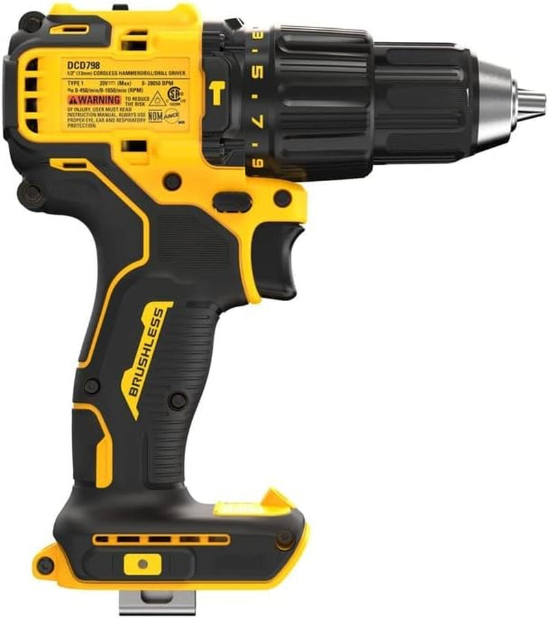 Dewalt DCD798B 20V MAX Brushless 1/2 In. Cordless Hammer Drill Driver (Tool Only)